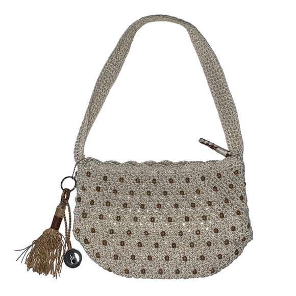 The Sak Tan/Cream Crochet Beaded Shoulder Bag - Picture 3 of 15